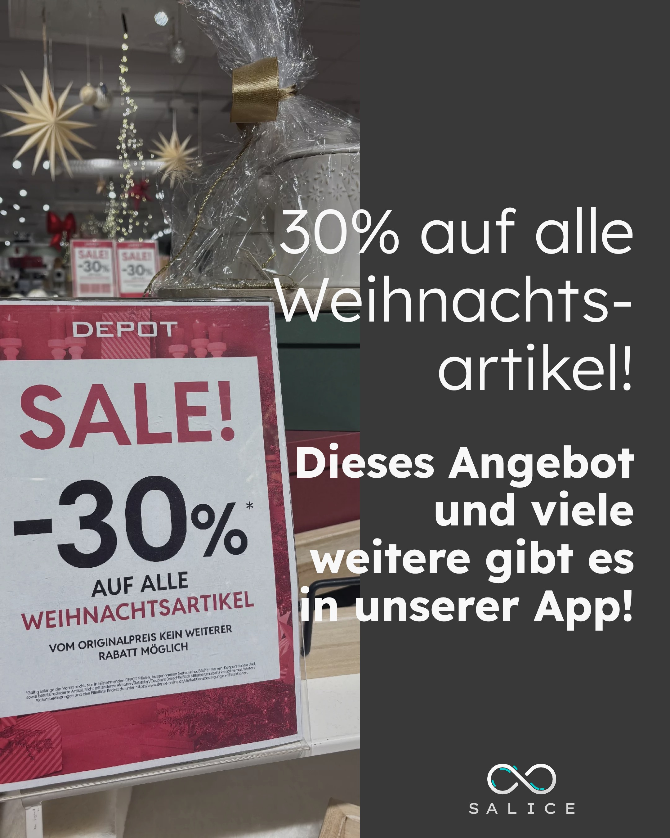 30% auf Weihnachtsartikel